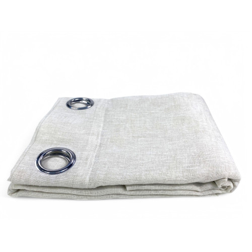 Tenda Simply Effetto Lino 140x300 cm Beige - Tinta Unita Semitrasparente - Poliestere con Anelli - Stile Moderno